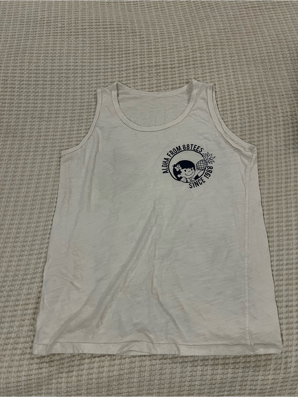 White Woman’s Tank Top - Aloha Graphic